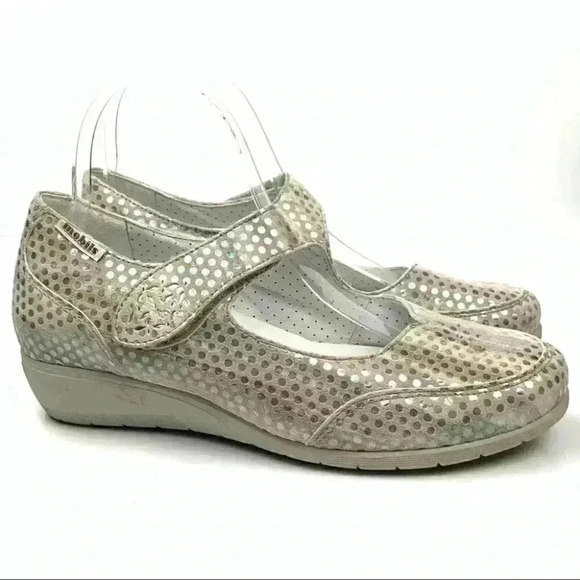 Mephisto air relax walking flats size 41.5 7 multicolored holographic pin dot - Picture 1 of 12